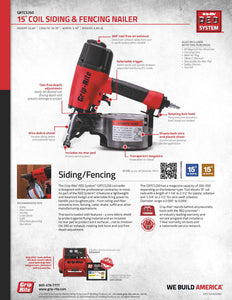 Grip-Rite GRTCS250 - Wire and Plastic Collation Coil Siding Nailer